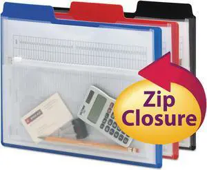 Smead Poly Project Organizer with Zip Pouch Assorted 3/Pack 89614