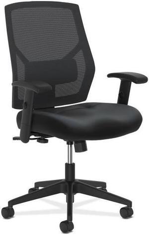 HON Crio High-Back Task Chair Mesh Back Adj Arms & Lumbar Black Leather