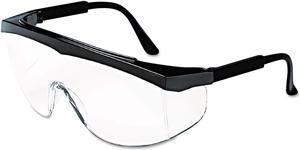 Mcr Safety Stratos Safety Glasses, Black Frame, Clear Lens SS110