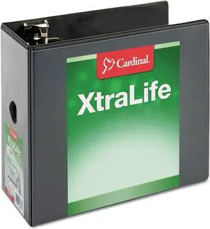 Cardinal XtraLife ClearVue Non-Stick Locking Slant-D Binder 6" Cap 11 x 8 1/2 Black 26361