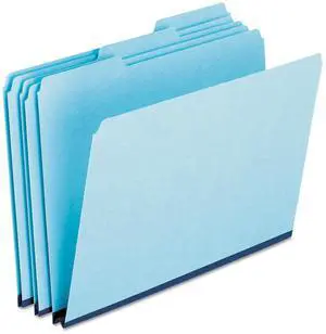 Pendaflex Pressboard Expanding File Folders 1/3 Cut Top Tab Letter Blue 25/Box 9200T13