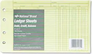 National Four-Ring Binder Refill Sheets 5 x 8 1/2 100/Pack 14055