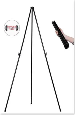 MasterVision Instant Easel 61 1/2" Black Steel Heavy-Duty FLX10201MV