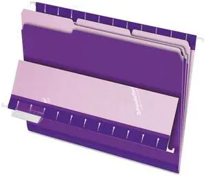 Pendaflex Interior File Folders 1/3 Cut Top Tab Letter Violet 100/Box 421013VIO