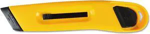Cosco Plastic Utility Knife w/Retractable Blade & Snap Closure Yellow 091467