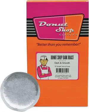 NATIONAL COFFEE ROASTERS Donut Shop Coffee Pods Dark Roast 15/Box 8599961590