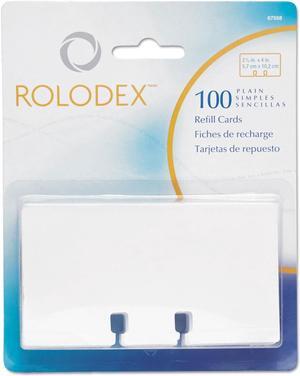 Rolodex Plain Unruled Refill Card, 2.25 X 4, White, 100 Cards/Pack 67558