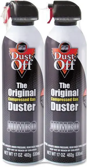 Dust-Off Disposable Compressed Gas Duster 17 oz Cans 2/Pack DPSJMB2