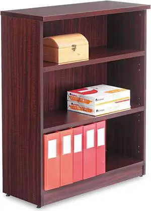 Alera Valencia Series Bookcase Three-Shelf 31 3/4w x 14d x 39 3/8h Mahogany VA634432MY