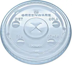 Greenware Cold Drink Lids Fits 9 12 20 oz Cups Clear 1000/Carton