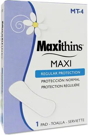 Hospeco Maxithins Thin Full Protection Pads 250 Individually Boxed Napkins
