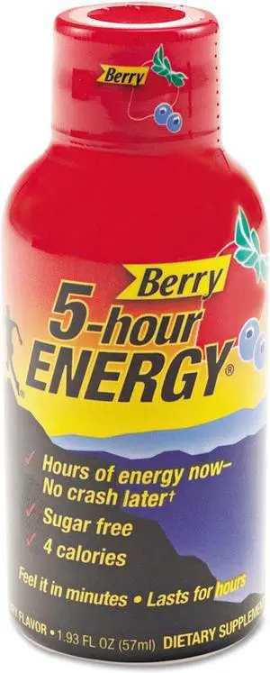5 Hour Energy Energy Drink Berry 1.93oz Bottle 12/Pack SN500181
