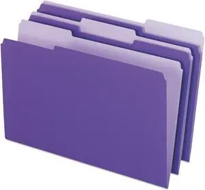 Pendaflex Interior File Folders 1/3 Cut Top Tab Legal Violet 100/Box 435013VIO