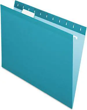 Pendaflex Reinforced Hanging Folders 1/5 Tab Letter Teal 25/Box 415215TEA