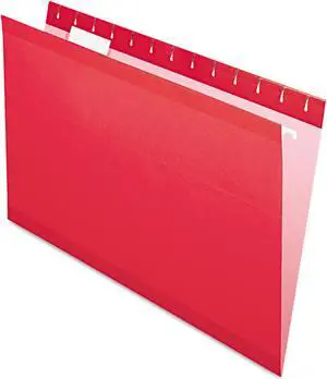 Pendaflex Reinforced Hanging Folders 1/5 Tab Legal Red 25/Box 415315RED