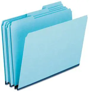Pendaflex Pressboard Expanding File Folders 1/3 Cut Top Tab Legal Blue 25/Box 9300T13