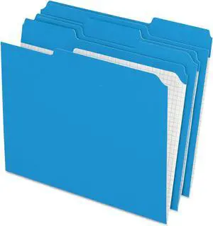 Pendaflex Reinforced Top Tab File Folders 1/3 Cut Letter Blue 100/Box R15213BLU
