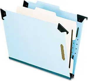 Pendaflex Pressboard Hanging Classi-Folder 1 Divider/4-Sections Letter 2/5 Tab Blue 59251