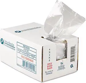 Inteplast Group PB040208 Get Reddi Food & Poly Bag, 4 x 2 x 8, 16oz, .68mil, Clear, 1000/Carton, 1 Carton