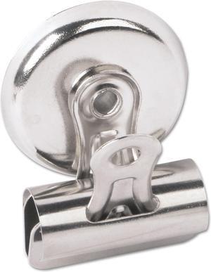 Universal Bulldog Magnetic Clips Metal 7/16" Capacity 1 1/4" Wide Nickel-Plated 18/PK 31260