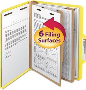 Smead Top Tab Classification Folder Two Dividers Six-Section Letter Yellow 10/Box 14004