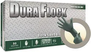 Microflex MFXDFK608XL Micro Flex Dura Flock 8 mil Flock-lined Green Nitrile