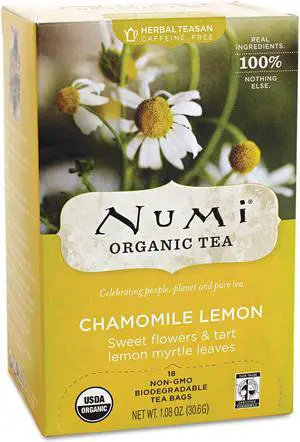 Numi Organic Teas and Teasans 1.8oz Chamomile Lemon 18/Box 10150