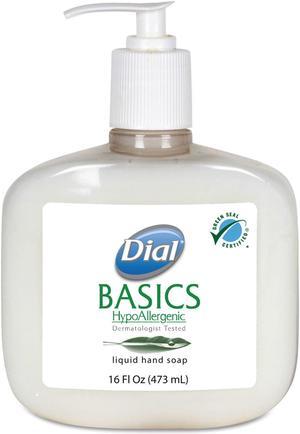 Dial 06044 Hypoallergenic Liquid Soap, Rosemary & Mint, 16oz Pump, 12/Carton