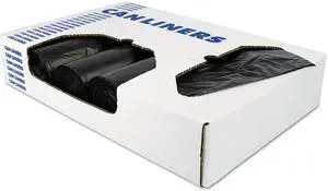 Heritage X-Liner Reprocessed Liners  60 gal  1.7 mil  38" x 58"  Black  100
