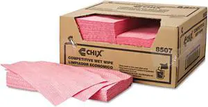 Chix Wet Wipes 11 1/2 x 24 White/Pink 200/Carton 8507
