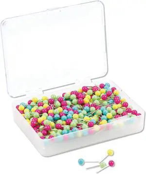 U Brands Map Push Pins Plastic Assorted 1/2" 300/Pack 3086U06-24