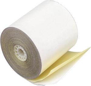 Iconex Impact Printing Carbonless Paper Rolls 3" x 90 ft White/Canary 90770470