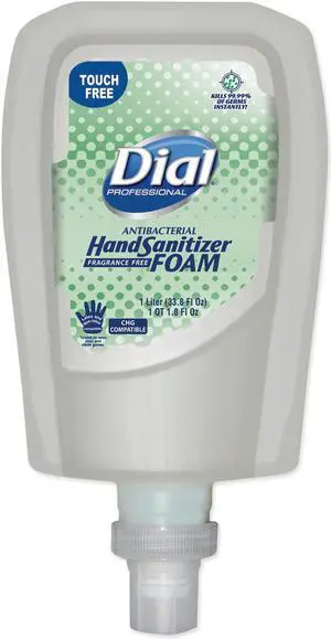 Dial Antimicrobial Foaming Hand Sanitizer Touch-Free Disp Refill 1000 mL 16694
