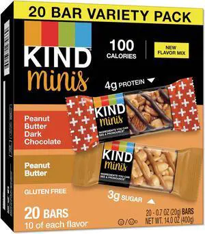 Minis, Peanut Butter Dark Chocolate Peanut Butter, 0.7 oz, 20/Pack 27967