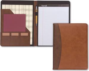 Samsill Two-Tone Padfolio-Spine Accent 10 3/5w x 14 1/4h Tan/Brown 71656