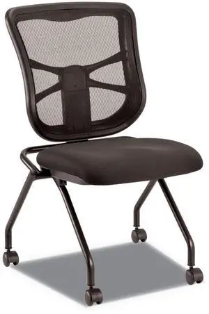 Alera ALEEL4915 Elusion Mesh Nesting Chairs, Black Seat / Black Back, Black Base, 2/Carton