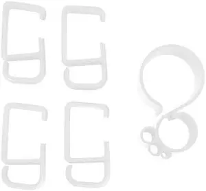 VIVO White Cable Clip Kit for Monitor Stands | 1 Pole Clip + 4 Arm Clips