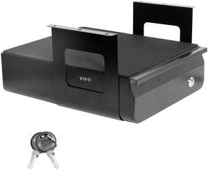 VIVO Black Lockable Pull Out Under Desk Storage Drawer, Workspace Organizer