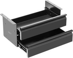 VIVO Black Dual Level 16" Under Desk Pull-out Drawer Set, Storage Organizer for Sit Stand Workstation (DESK-DR02)