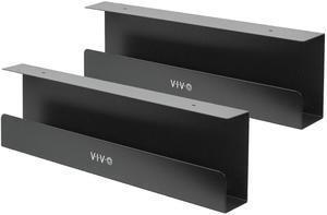 VIVO Black Dual Under Desk 17" Cable Management Trays, Wire Organizers (2 Pack)