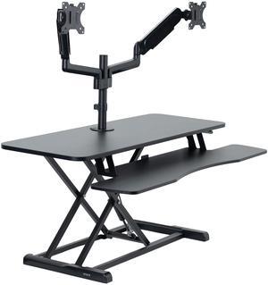 VIVO 42" Standing Desk Riser with Dual Pneumatic Arms for 17" to 32" Monitors, Black, DESK-KIT-042K2K