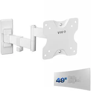 VIVO White Full Motion Wall Mount for 13" to 27" LCD LED TV & Computer Monitor Screens, Tilt and Swivel (MOUNT-VW01MW)
