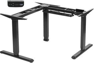 VIVO Electric Sit Standing Corner Height Adjustable Three Leg Desk Stand L Frame Motor Ergonomic (DESK-V133E)