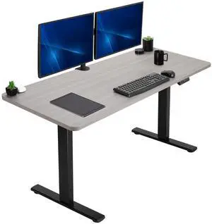 VIVO Electric 60 x 24 Stand Up Desk | Dark Gray Table Top, Black Frame