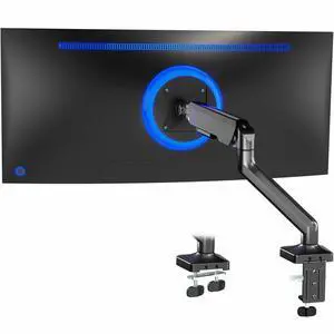 VIVO Black Pneumatic Arm Single Ultrawide Monitor Desk Mount, (STAND-V100O)