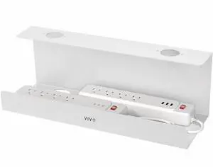 VIVO White Extra Deep Under Desk Cable Management Tray