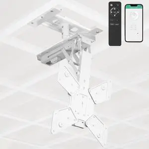 VIVO White Electric Motorized Flip Down Drop Ceiling TV Mount, 23" to 55" Screen VIVO White Electric Motorized Flip Down Drop Ceiling TV Mount, 23" to 55" Screen