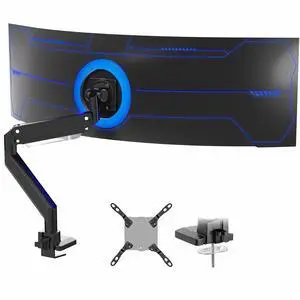 VIVO Black Clamp-On Pneumatic Spring Ultrawide Computer Monitor and TV Mount VIVO Black Clamp-On Pneumatic Spring Ultrawide Computer Monitor and TV Mount