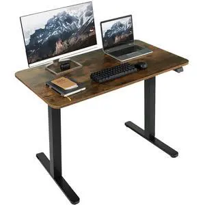 VIVO Vintage Brown / Black Electric 40" x 24" Sit Stand Height Adjustable Desk VIVO Vintage Brown / Black Electric 40" x 24" Sit Stand Height Adjustable Desk
