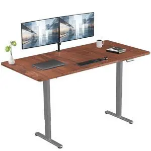 VIVO Electric Dual Motor 71 x 36 Standing Desk, Dark Walnut Top, Gray Frame VIVO Electric Dual Motor 71 x 36 Standing Desk, Dark Walnut Top, Gray Frame